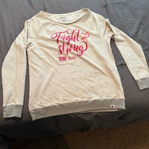 Breast cancer awareness sweatshirt off shoulder light weight XL runs small